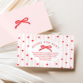 Books for baby Valentines hearts Bow Baby Shower エンクロージャーカード