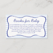 Books For Baby Wavy Frame Blue Baby Shower エンクロージャーカード (正面)