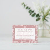 Books For Baby Winter Baby Shower Dusty Rose Pink エンクロージャーカード (スタンド正面)