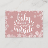Books For Baby Winter Baby Shower Dusty Rose Pink エンクロージャーカード (裏面)