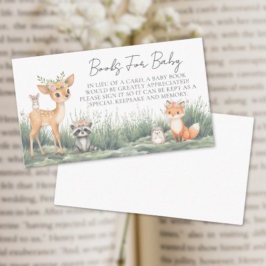 Books For Baby Woodland Forest Animals Baby Shower エンクロージャーカード