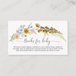 Books for Baby yellow floral Baby Shower custom エンクロージャーカード