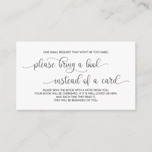 Books for the ベビーモダン Hand Lettered Black エンクロージャーカード (正面)