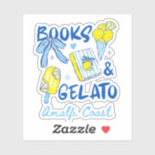 Books & Gelato Amalfi Coast Retro Italy Lover シール (シート)