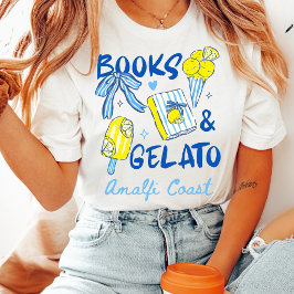 Books & Gelato Amalfi Coast Retro Italy Lover Tシャツ