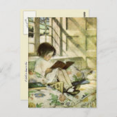 Books in Winter by Jessie Willcox Smith ポストカード (正面/裏面)