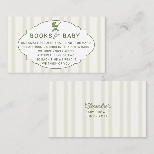 Books Insert Coffee Brewing Brunch Baby Shower エンクロージャーカード (正面/裏面)