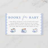 Books Insert Tea Brewing Script Boy Baby Shower エンクロージャーカード (正面)