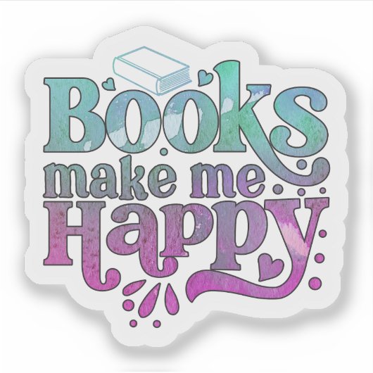 Books Make Me Happy シール (正面)