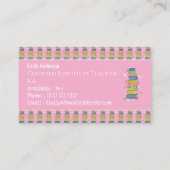 Books Pattern Pink Educator Framed Business Card 名刺 (裏面)
