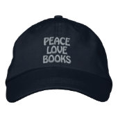Books Reading Embroidered Hat 刺繍入りキャップ (正面)
