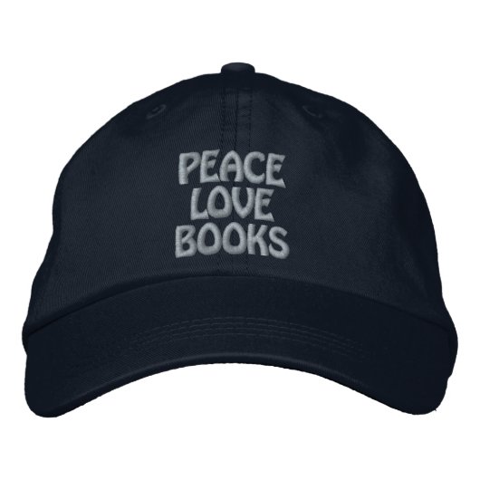 Books Reading Embroidered Hat 刺繍入りキャップ (正面)
