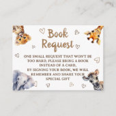 Books Request Animal モダン Baby Shower エンクロージャーカード (正面)