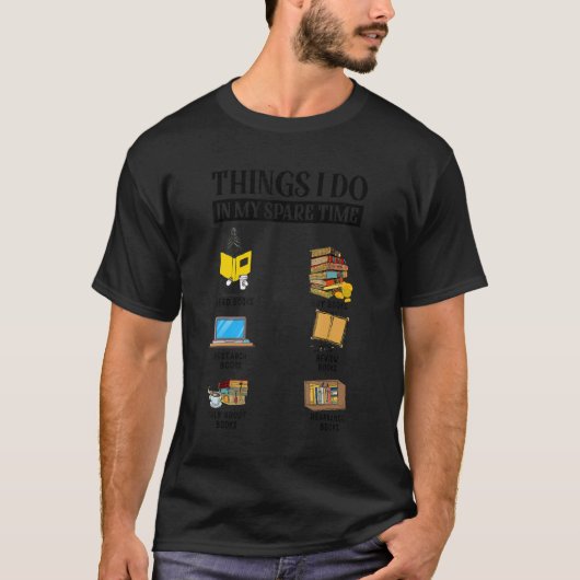 Book's Reviewing 読 Book Free Time Bookworm Boo Tシャツ (正面)