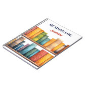 Books Student Teacher Reading Monogrammed ノートブック (左側)