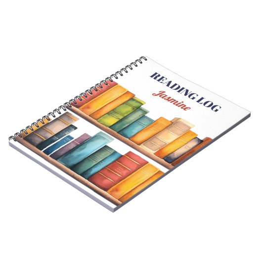 Books Student Teacher Reading Monogrammed ノートブック (左側)