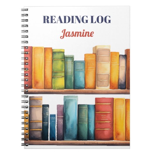 Books Student Teacher Reading Monogrammed ノートブック (正面)