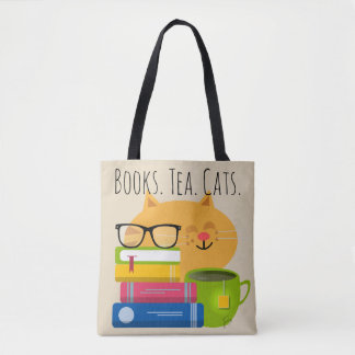 Books.Tea.Cats.命は目的だ! トートバッグ