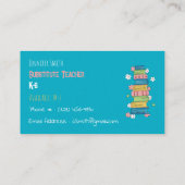 Books Tutor Teal Business Card with Photo 名刺 (裏面)