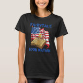 Books Us Flag Bookworm Librarian  Writer Novel Boo Tシャツ (正面)
