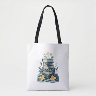 Books whit flowers - tote bag トートバッグ
