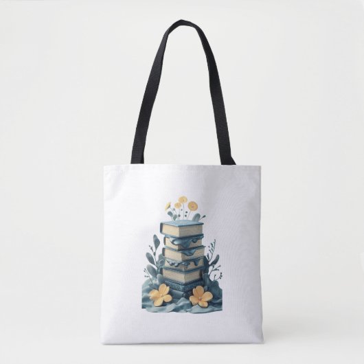 Books whit flowers - tote bag トートバッグ (正面)