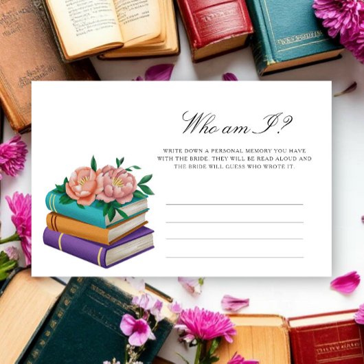 Books - Who am I bridal shower game 便箋