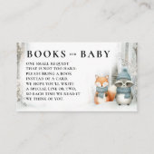 Books Winter Snow Woodland Animals Baby Shower エンクロージャーカード (正面)