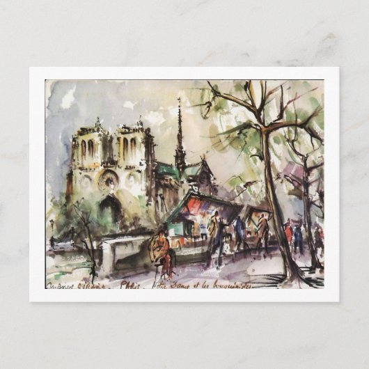 Booksellers, Notre Dame，パリ，フランス ポストカード (正面)