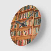 Bookshelf Books Library Bookworm読's ラウンド壁時計 (傾斜)