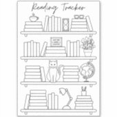 Bookshelf Reading Log Tracker Book Spine Coloring  シール (正面)