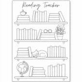 Bookshelf Reading Log Tracker Book Spine Coloring  シール (正面)