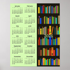 Bookshelves Design 2026 Calendar Poster ポスター