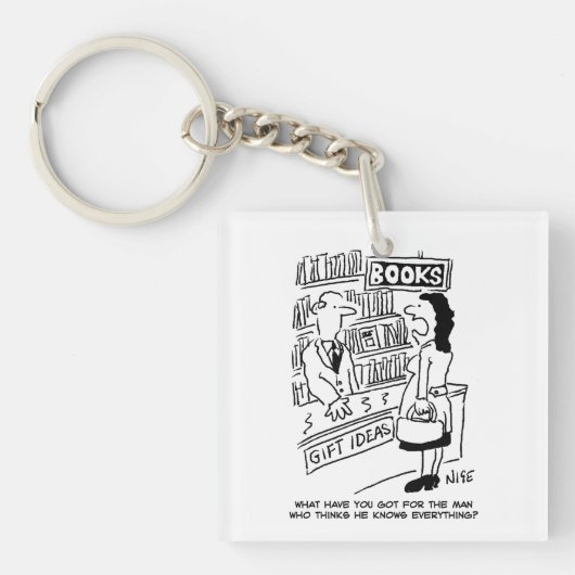 Bookshop顧客頼本売り手の質問 キーホルダー (正面)