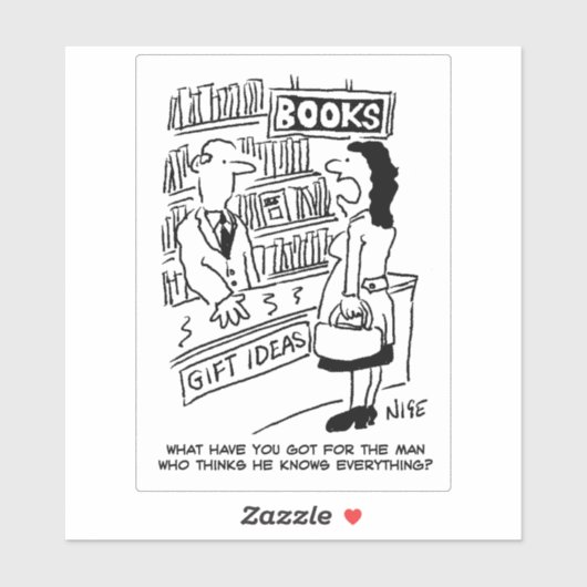 Bookshop Cartoonの女性。 シール (シート)