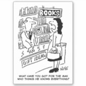 Bookshop Cartoonの女性。 シール (正面)