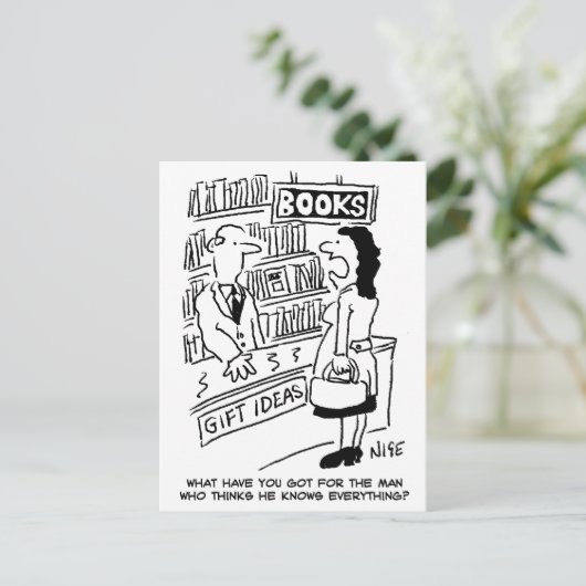 Bookshop Customer asks Shopkeeper a Question ポストカード (スタンド正面)