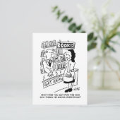 Bookshop Customer Shopkeeper頼質問 ポストカード (スタンド正面)