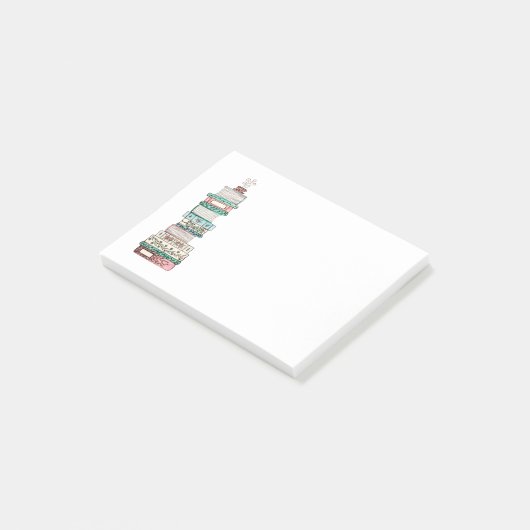 Bookstackのピンクおよび青い付箋 ポストイット (アングル)