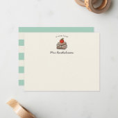 Bookstack and Apple Personalized School Teacher  ノートカード (正面/裏面インサイチュ)