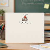 Bookstack and Apple Personalized School Teacher  ノートカード