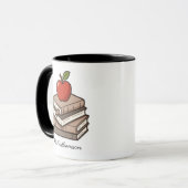 Bookstack and Apple Personalized Teacher マグカップ (正面左)