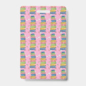 Bookstack and Flowers Pink Library Hall Pass Badge バッジ (裏面)