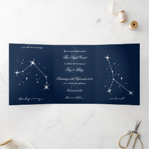 BookTok Romantacy Wedding Invite - Aries/Cancer 三つ折り招待状