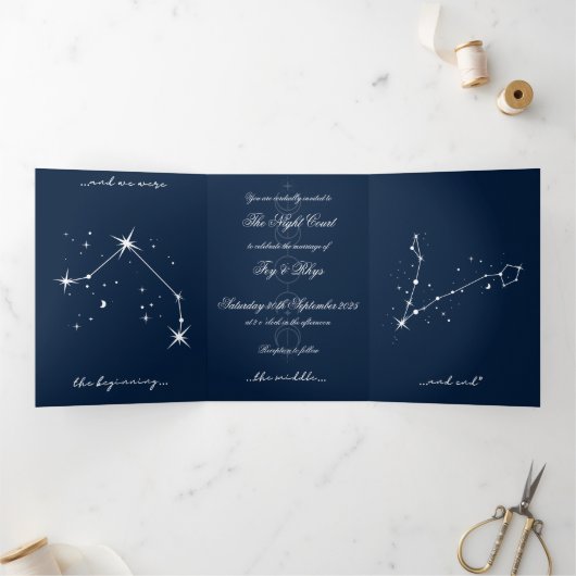BookTok Romantacy Wedding Invite - Aries/Pisces 三つ折り招待状 (内部)