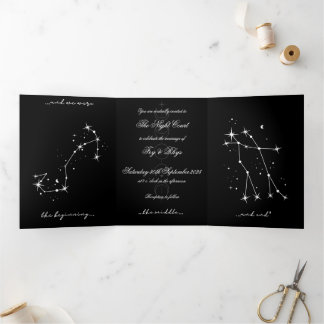  BookTok Romantacy Wedding Invite - Scorpio/Gemini 三つ折り招待状