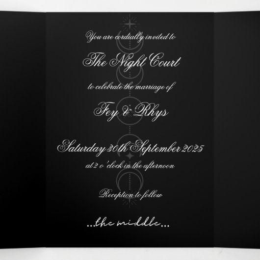  BookTok Romantacy Wedding Invite - Scorpio/Gemini 三つ折り招待状 (内部中)