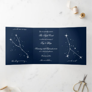 BookTok Romantacy Wedding Invite - Taurus/Cancer 三つ折り招待状