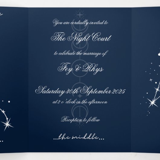 BookTok Romantacy Wedding Invite - Taurus/Pisces 三つ折り招待状 (内部中)