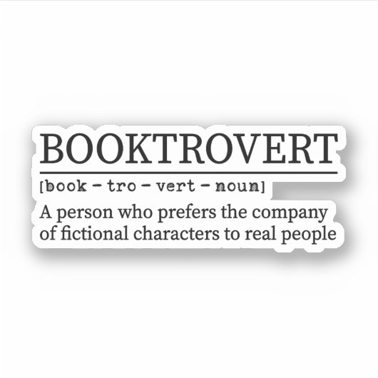 Booktrovert定義、ブックの恋人、ブックワーム シール (正面)